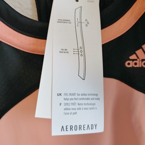 Adidas Girls Peach and Black Primegreen Aeroready Racerback Club Tank Top Sz S - Picture 7 of 10